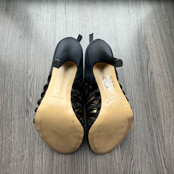 NINE WEST sexy cage satin sandal heels - Picture 4 of 6